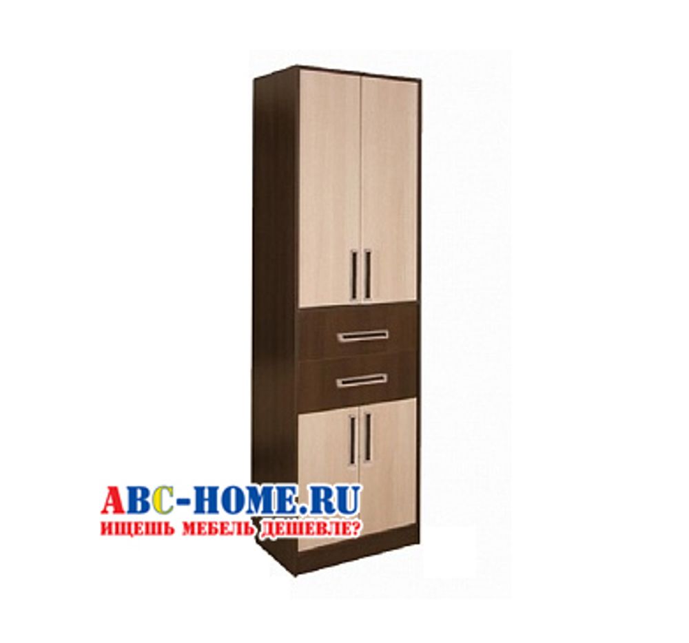 Прихожая Диана-4 секция № 09 Шкаф комбинированный (венге/дуб молочный), ЛДСП, Росток