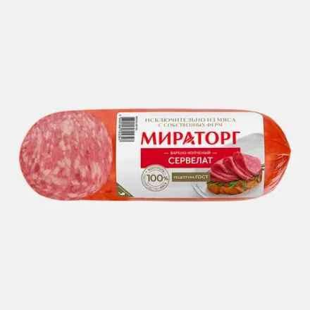 Колбаса Мираторг Сервелат варено-копченая 250г