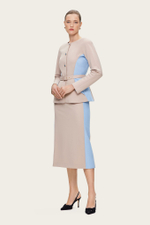 Бежевая юбка-карандаш с лампасами "Симона 2"