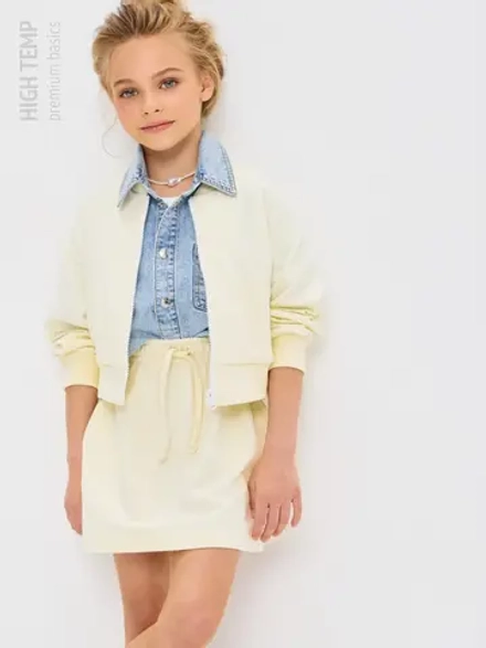 Мини юбка из футера с карманами