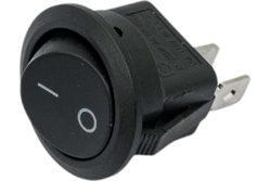Клавишный круглый выключатель REXANT 250v 6а (2с) on-off черный (rwb-212, sc-214, mrs-102-8) 36-2550