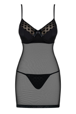 Облегающая сорочка в горошек Dotina (Размер: L-XL) (Цвет: черный)