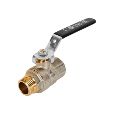 Кран шаровой полнопроходной STOUT - 1/2" (НР/ВР, PN40, Tmax 150°C, ручка-рычаг черная)