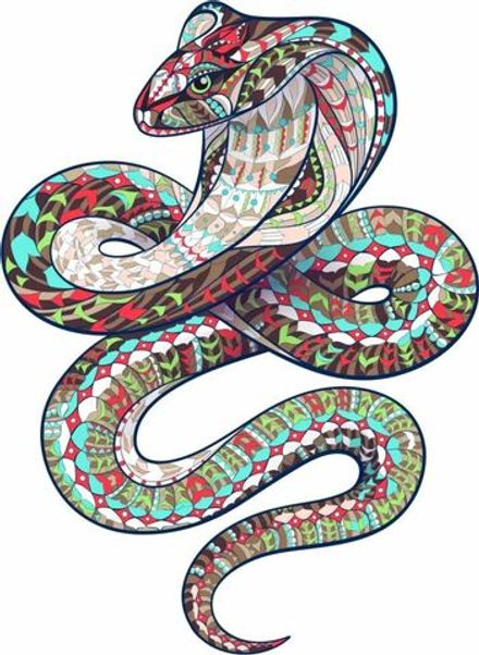 Панно настенное из дерева "Змея" 50х34 см.