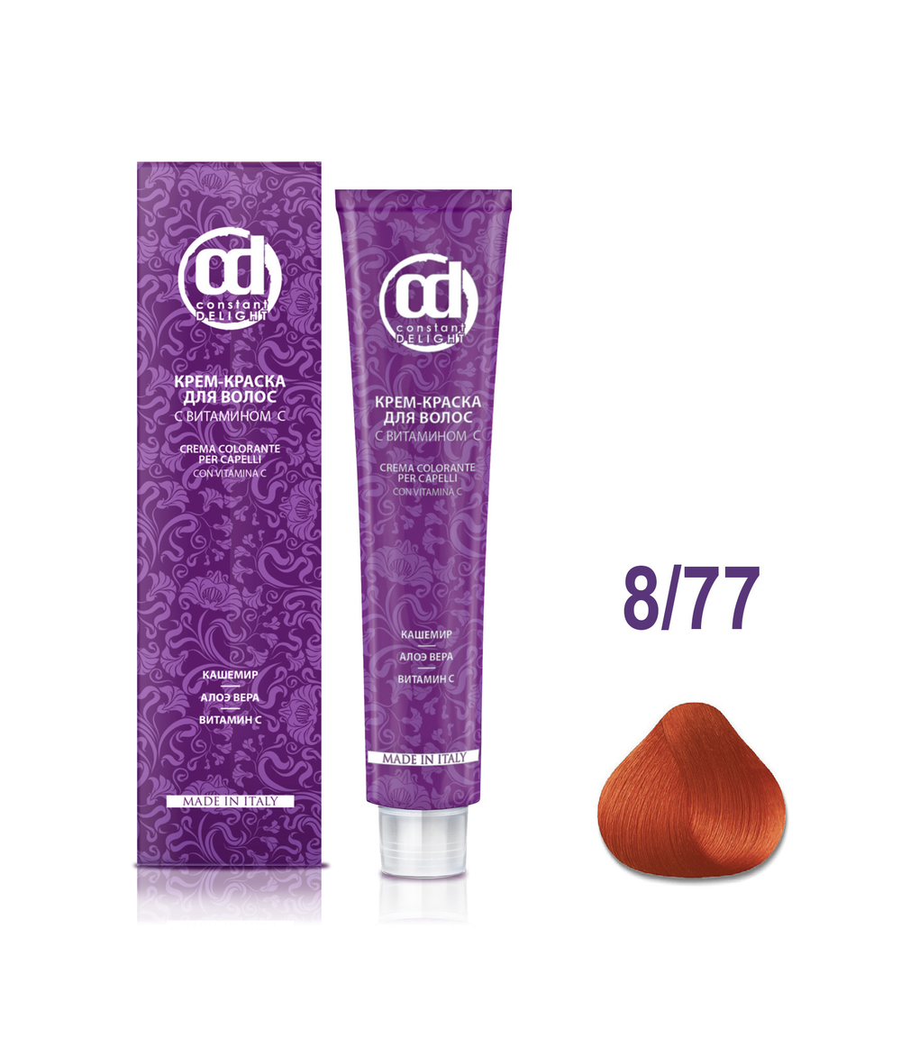 Д 8/77 крем-краска для волос с витамином С светло-русый медный экстра 100 мл