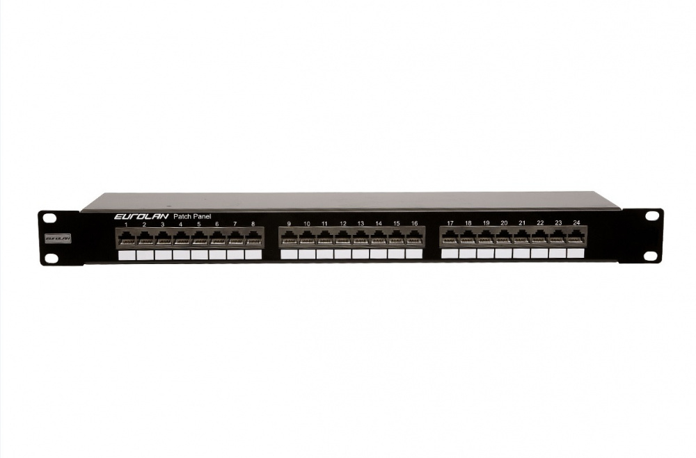 Патч-панель 19", 24xRJ45, FTP, Кат. 5е Eurolan 27B-F5-24BL