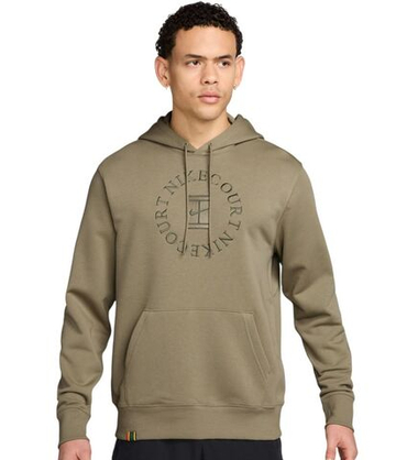 Куртка теннисная Nike Court Heritage French Terry Tennis Pullover - neutral olive/medium olive