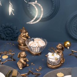 Фруктовница-конфетница Кролик Банни Бронза с чашей Аврора