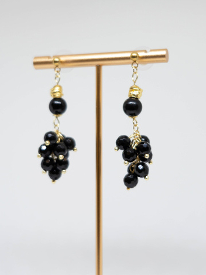 Серьги из чёрного агата