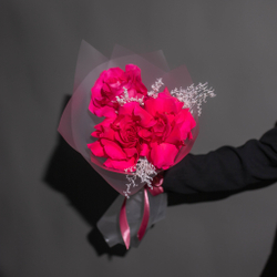 Букет цветов День Знаний №16 Малиновый