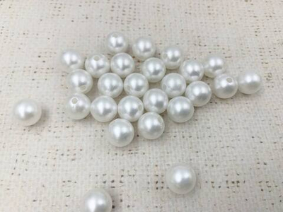 Бусины пришивные под жемчуг, d 1,2 см, молочный
