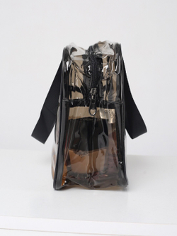 Косметичка водонепроницаемая ПВХ на молнии сумочка с ручкой TRAVEL, серая 29,5*11*21см