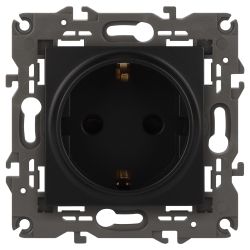 Розетка ЭРА Elegance 14-2101-05 с заземлением 2P+E Schuko 16A-250В IP20 антрацит