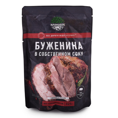 Готовое блюдо "Буженина в собственном соку" 325 г. (Кронидов)