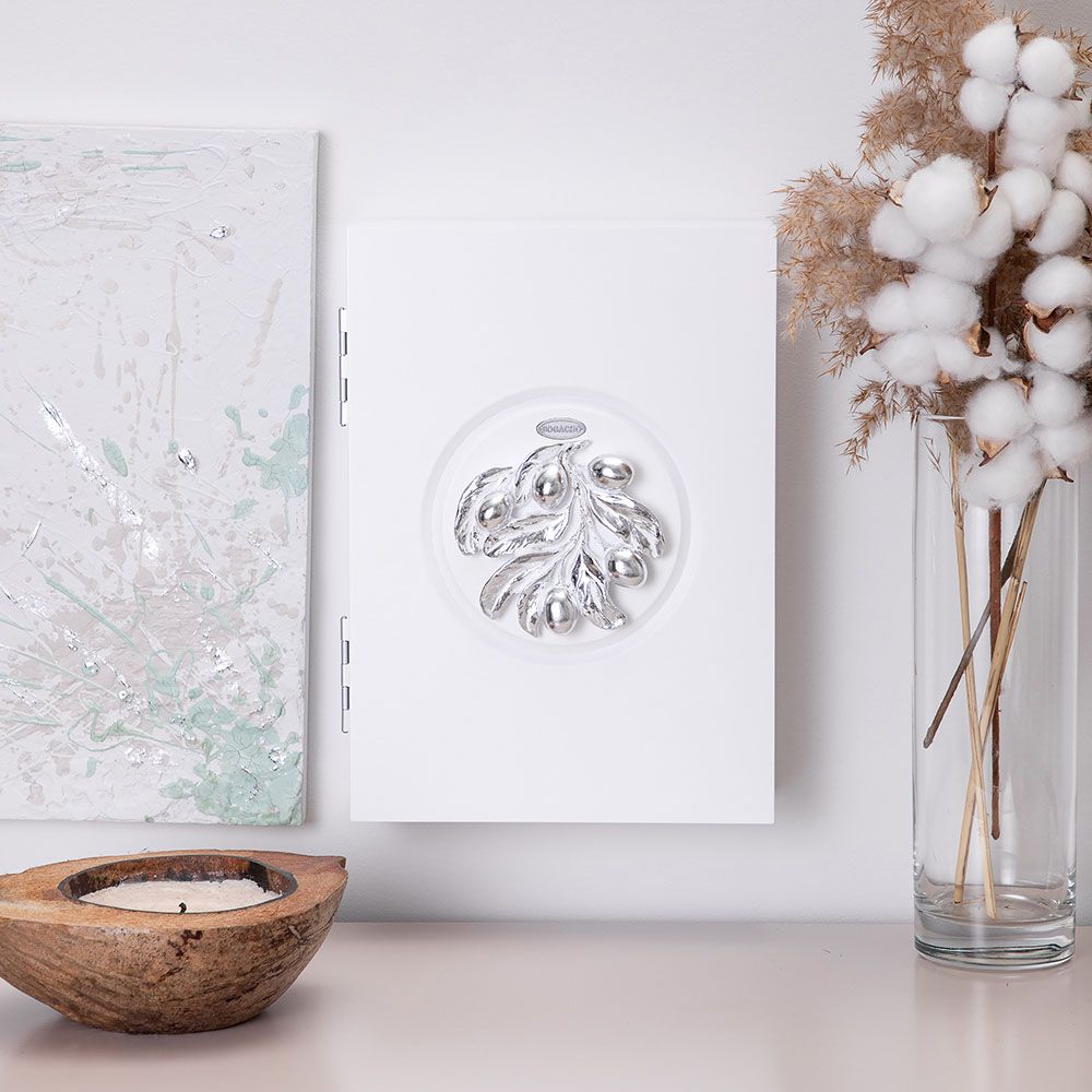 Полка ключница Oliva Branch (Олива Бранч) 2 Айс Античное серебро