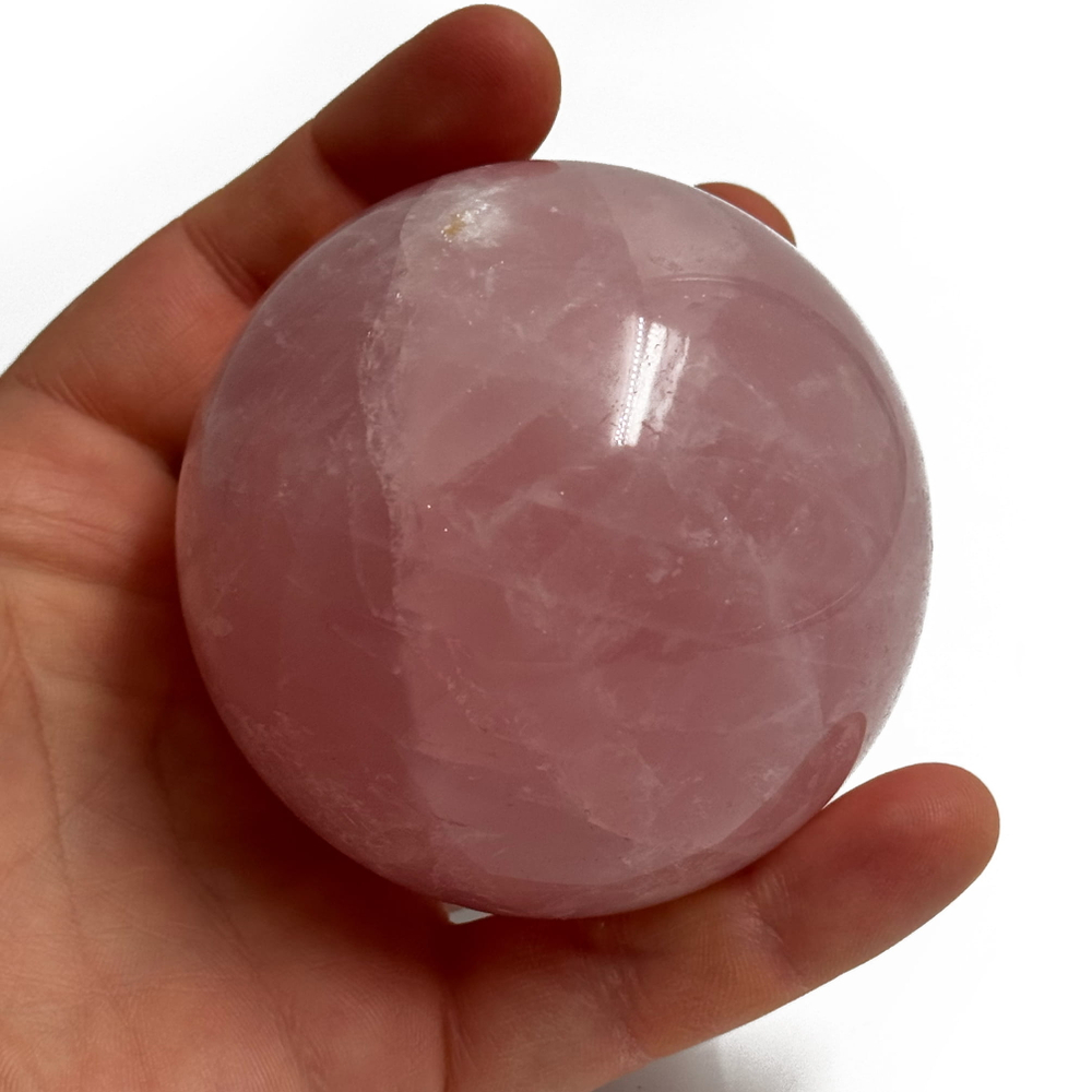 Розовый кварц шар 544 грамма диаметр 8 см