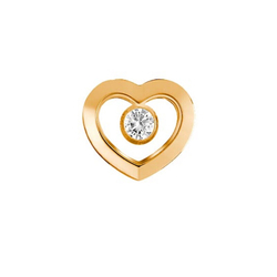 Медицинские серьги-гвоздики Heart Golden Solitare Swarovski Biojoux