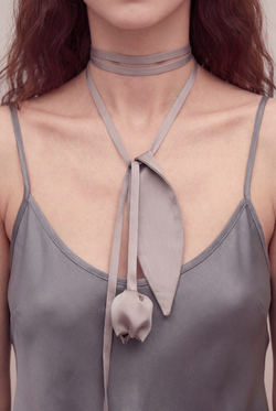 Пояс-галстук тюльпан пудровый