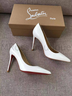 Белые туфли лодочки Christian Louboutin Kate 10 см