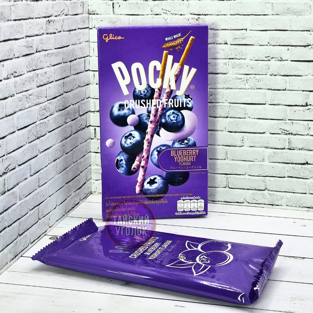 Бисквитные палочки в глазури Pocky Черника 45 гр.