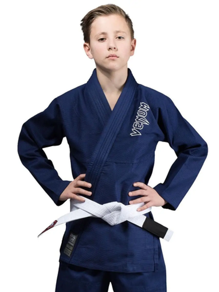 Кимоно для бжж Venum Contender Kids Navy Blue с поясом