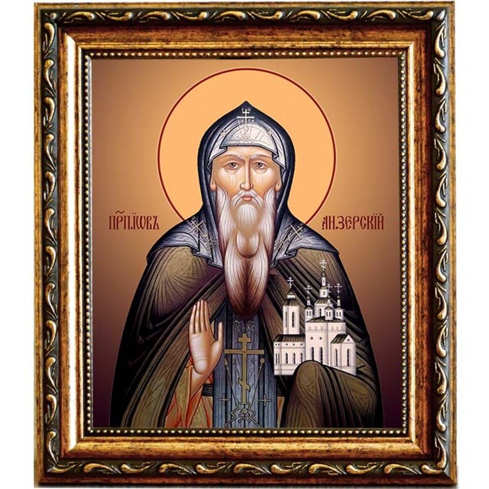 Иов (в схиме Иисус) Анзерский преподобный. Икона на холсте.