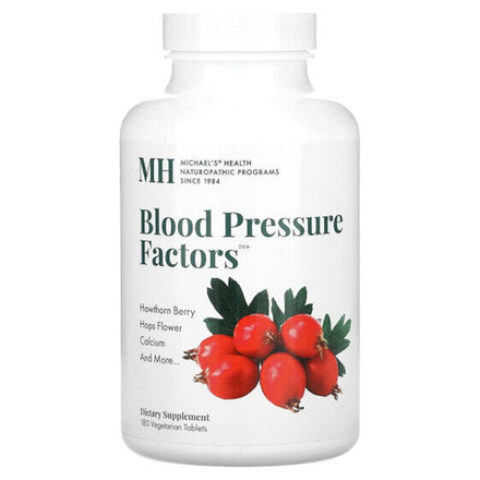 Для сердца и сосудов Michael's Naturopathic, факторы кровяного давления, 180 вегетарианских таблеток