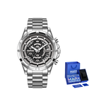 FAIRWHALE Driver Collection Quartz Movement Metal Strap Watch Men"s Watches Silver Dial