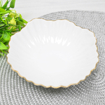 Салатник 360мл форма Жемчужный Заводной край золотом