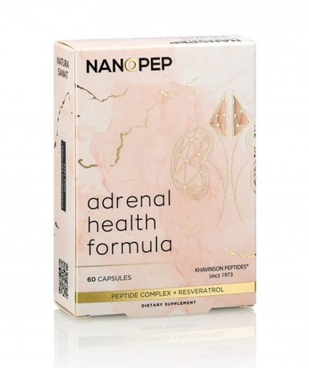 ADRENAL Health Formula®, АДРЕНАЛ Формула Здоровья №60 с пептидом надпочечников + Ресвератрол при эмоциональном выгорании, упадке энергии и нарушениях сна, устраняет хроническую усталость, нормализует уровень кортизола.