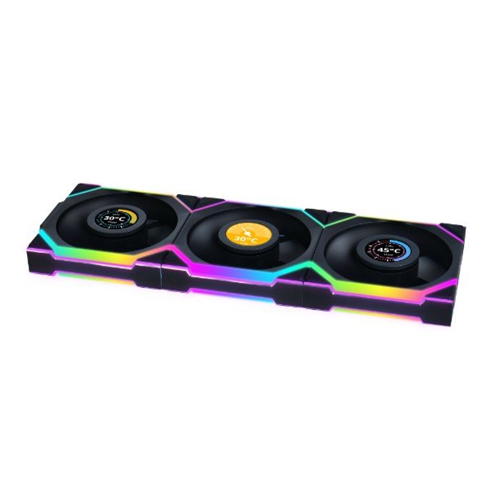 Вентилятор для корпуса Lian Li UNI FAN SL WIRELESS LCD 3x120mm Black G99.12SLLCD1W3B.00