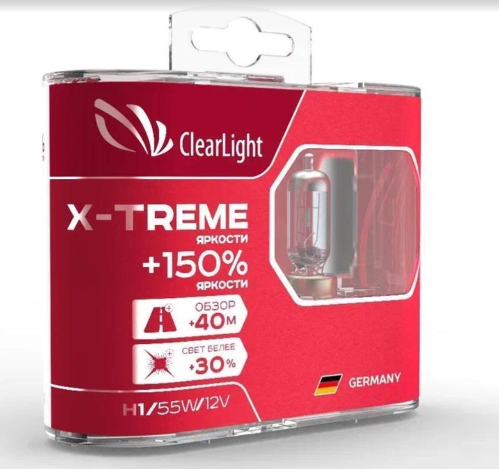 Лампа 12 В H1 55 Вт X-treme Vision +150% 2 шт. ClearLight MLH1XTV150