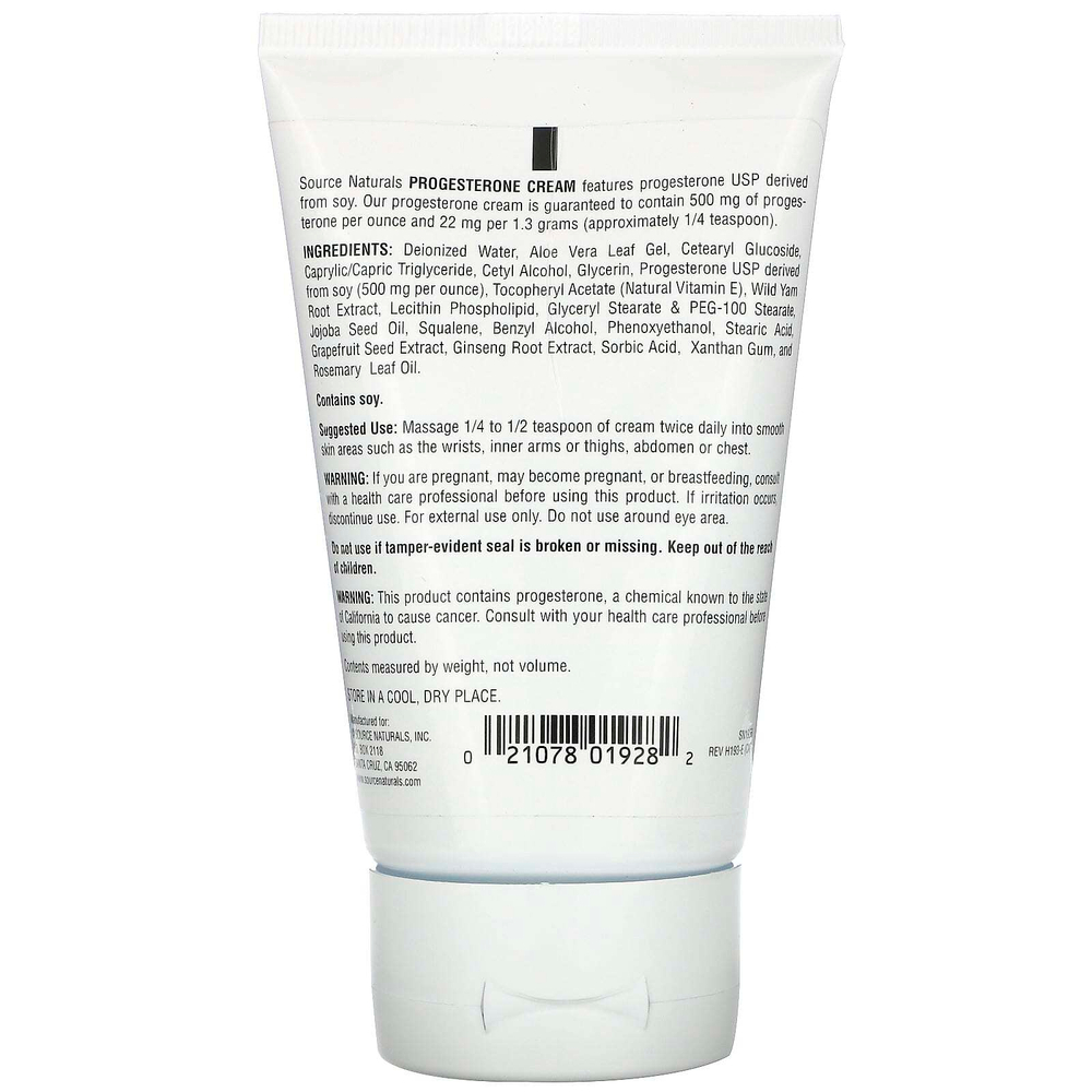 Source Naturals, крем с прогестероном, 113,4 г (4 унции)