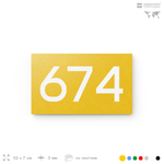 Номер на дверь 674, табличка на дверь для офиса, квартиры, кабинета, аудитории, склада, желтая 120х70 мм, Айдентика Технолоджи