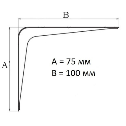 Кронштейн мебельный 75 × 100 мм, толщина 1,20 мм, белый/коричневый/серебристый