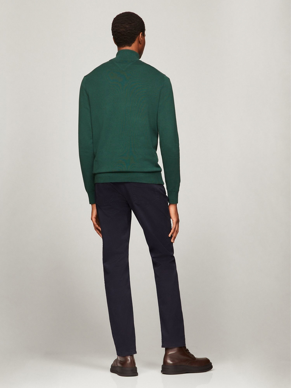 Свитер Tommy Hilfiger Solid Logo Quater-Zip Cypress Green