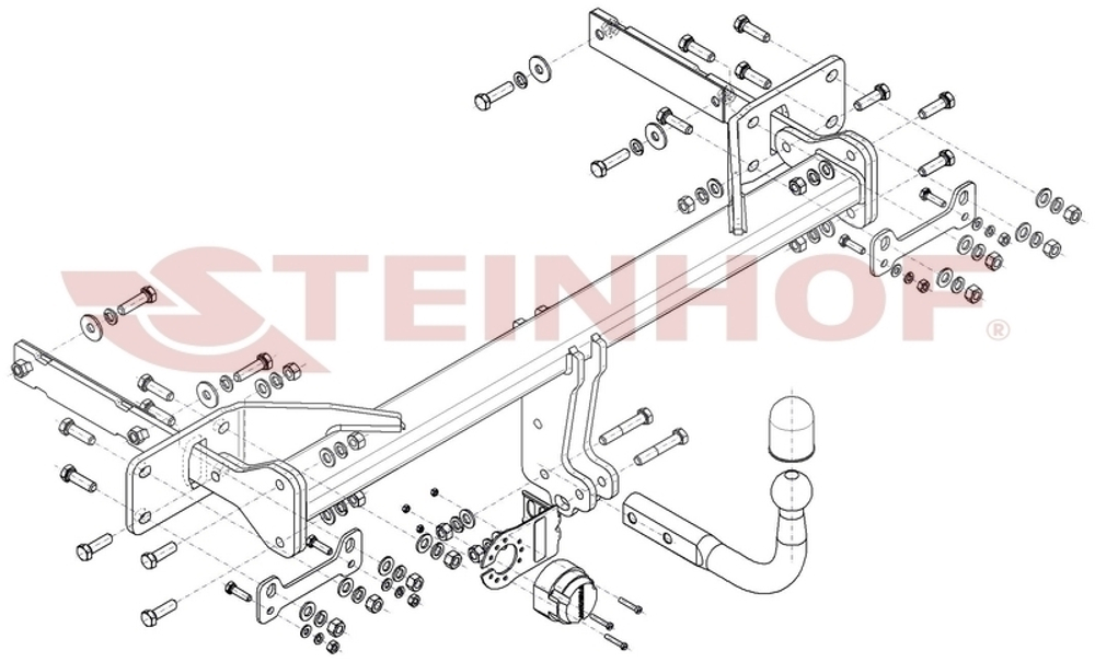Фаркоп Steinhof M-158 для Mercedes S-Class w222 2014-2021(паспорт и сертификат в комплекте)(без электрики)