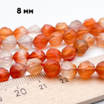 Сердолик крупной огранки бусины, размер около 7,8 мм, цена за 23 шт (1/2 нити)