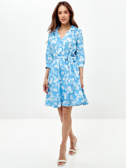 Платье с отложным воротником из вискозы