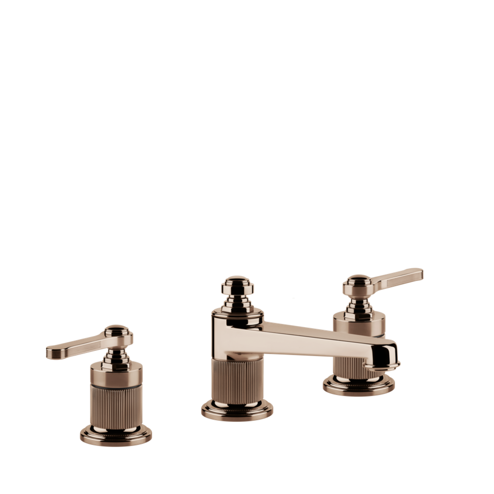 Смеситель для раковины Gessi Venti20 на 3 отверстия, низкий, с донным клапаном