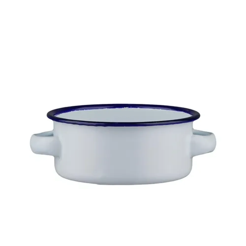 Кастрюля для подачи 11,3 см h4,7 см 350 мл круглая Blue Rim эмалированая сталь SUNNEX [1]
