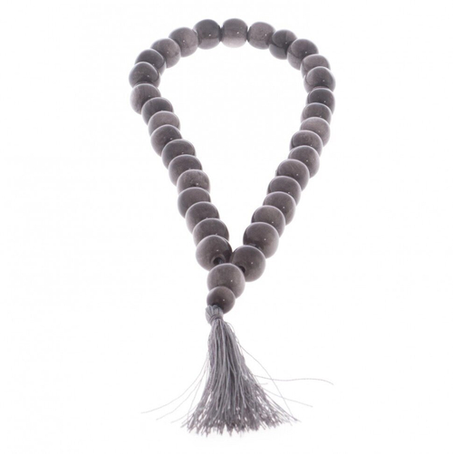 Четки из серого обсидиана 33 бусины круглые