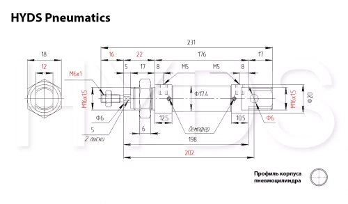 DSNU-16-120-PPV-A Пневмоцилиндр