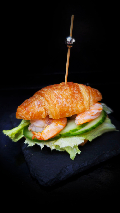 Сливочный круассан с креветками