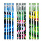 Ручка гелевая, пиши-стирай, Basir, синие чернила, серия "ЗМЕЯ", корпус с рисунком, 12 шт