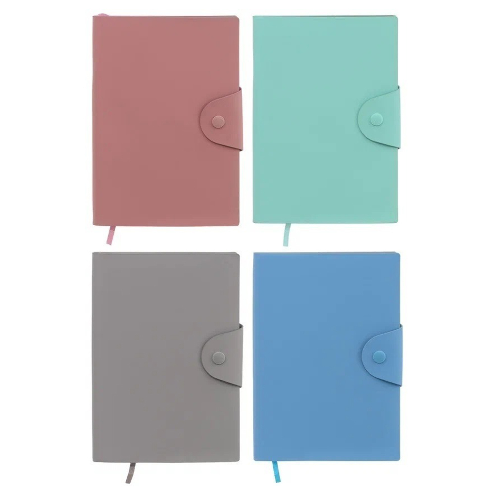 Записная книжка Basir на кнопке, формат А6, переплет из кожзама, 16*10.8 см, 80 листов