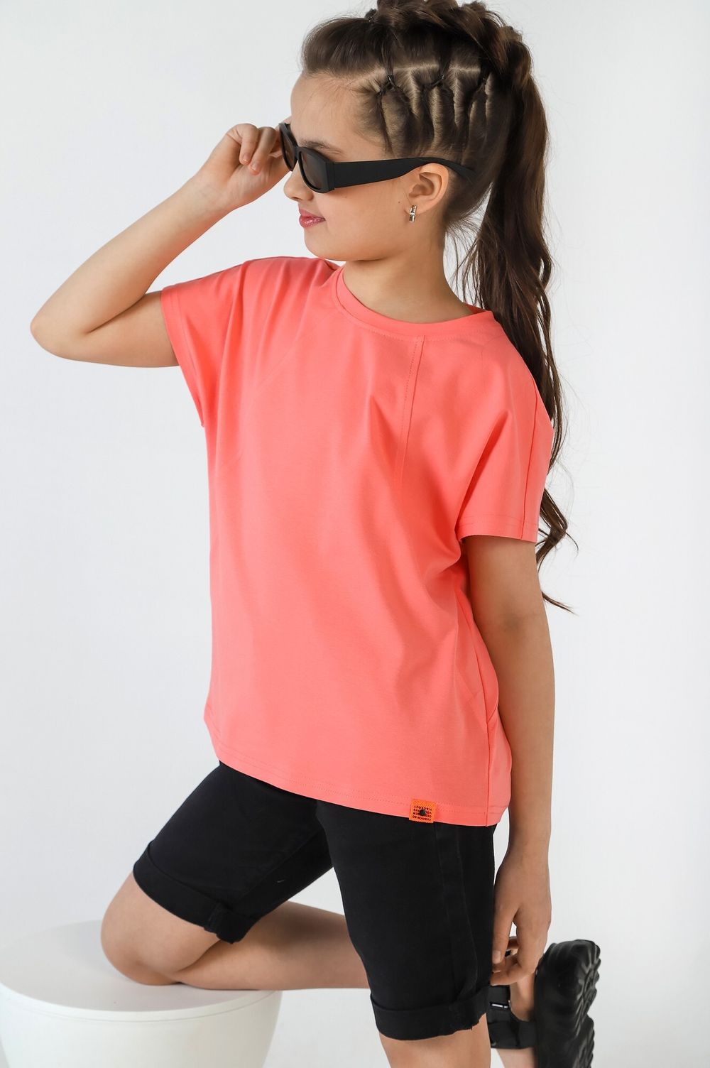 Фуфайка (футболка) для девочки Гретта-1 Виотекс КОРАЛЛОВЫЙ