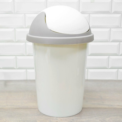 Контейнер для мусора 10л круглый "Rambai" (светло-серый)