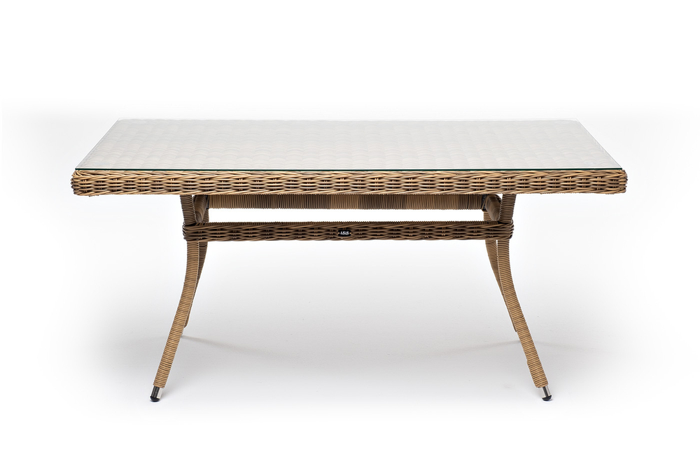 "Латте" плетеный стол из искусственного ротанга 140х80см, цвет соломенный