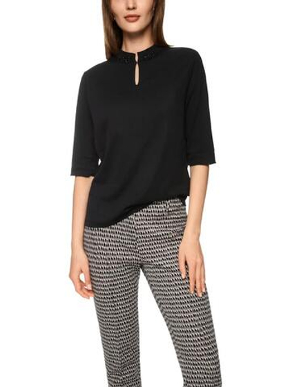 Marc Cain Футболка цветочной аппликацией на вырезе